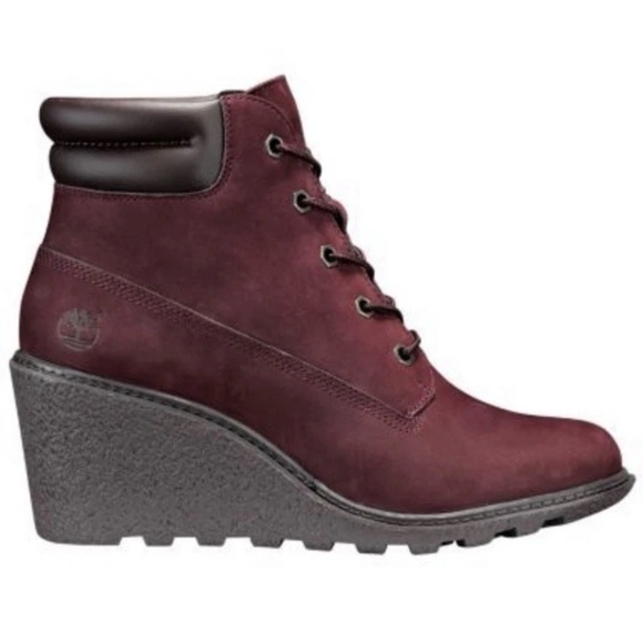 Timberland Shoes - Timberland 6” Amston Wedge Ankle Boots- Dark Port Burgundy Nubuck/Black Q39